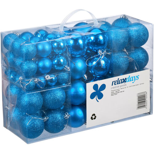 Boules De NoÃ«l, Lot De 100, Décoration, Polies, Scintillantes Et Luisantes, Boule De NoÃ«l â¿¿ 3, 4&6 Cm, Pétrole - Relaxdays