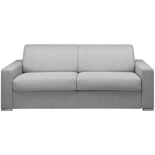 Vente-unique - Canapé 4 Places Convertible Express En Tissu Gris - Couchage Lattes Larges 160 Cm - Matelas 18 Cm Avec Mémoire De Forme Calito