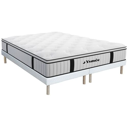 Vente-unique - Ensemble 180 X 200 Cm Sommier + Matelas Ressorts Ensachés Surmatelas Intégré ép.28cm - American Dream De Ysmée