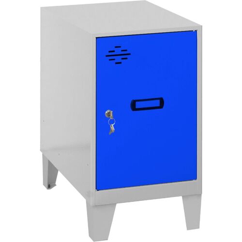 Casier Vestiaire Metallique Petit, 575x400x500 Mm, Armoire Metallique Petit, Comprend La Clé, Gris/bleu - Simonlocker - Simonrack