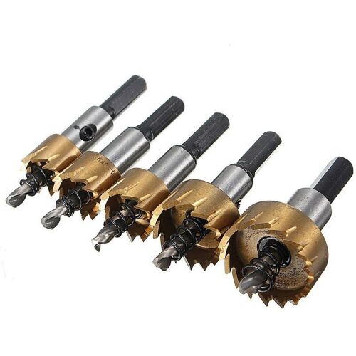 5pcs Kit 16-30mm Hss Forets Scie Cloche Trou Fraise Perceuse Cobalt 6542 Haute Vitesse Acier Metal Bois Alliage