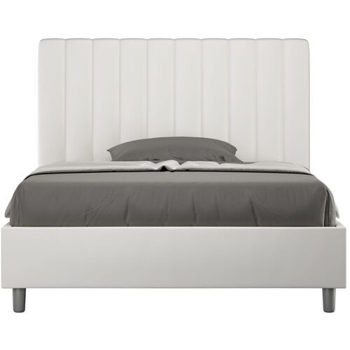 Lit Capitonné Design Italien 120x190 Cm Simili Cuir Blanc Nighty-