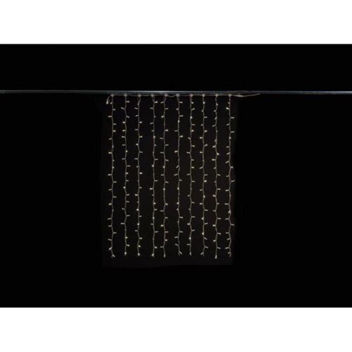 Velleman - Simply-Connect Pro Line - Extension Rideau Lumineux - 1.5 X 2 M - 220 Led - Blanc Chaud - Câble Blanc - 230 V