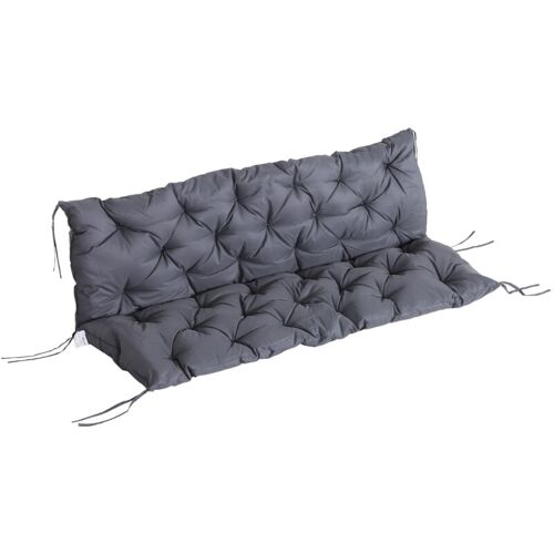 Coussin Matelas Assise Dossier Pour Banc De Jardin Balancelle Canapé 3 Places Grand Confort 150 X 98 X 8 Cm Gris