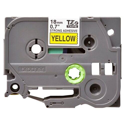 Brother TZe-S641 - Adhésif extra fort - noir sur jaune - rouleau (1,8 cm x 8 m) 1 cassette(s) ruban laminé - pour Brother PT-D600; P-Touch PT-18, 2470, 3600, D450, D800, E500, E550, H101, H500, P750, P900