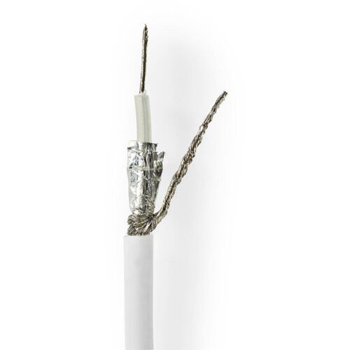 Unbekannt - Cable Coaxial Sur Bobine Rg58cu 50 Ohm Double Blindage Eca 500 M Coax Pvc Blanc Boite Cadeau