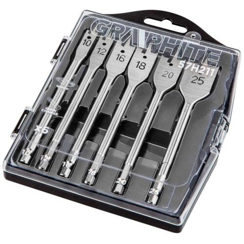 Forets Plats En Graphite Pour Bois, 6 Pièces - 6-25 Mm
