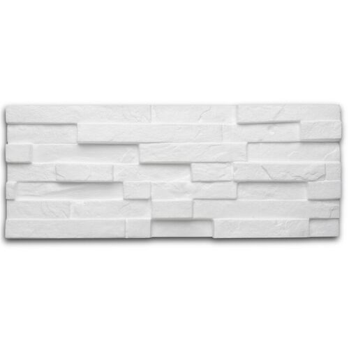 Decosa - Panneau Mural À Décorer Sierra 3d-Relief - Aspect Briquette - Polystyrène - Blanc - 20 X 50 Cm - 1 Sachet (=0,5 M2) - Blanc