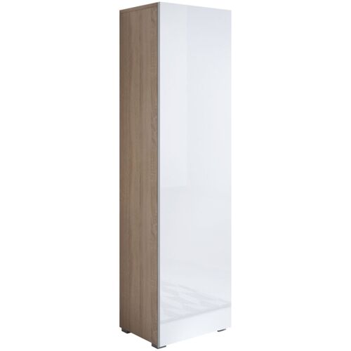Armoire modèle Luke V4 (40x167cm) couleur sonoma et blanc avec pieds standard