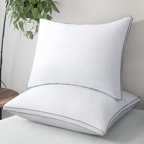 Lot De 2 Oreillers Volumineux 50x70 Cm Blanc - Doux Et Confortable - Antiacarien Et Hypoallergénique
