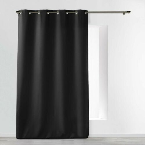 Homemaison - Rideau Essentiel Uni À Oeillets Noir 140x280 Cm