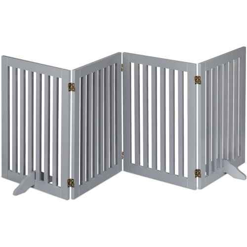 Relaxdays - Barrière De Sécurité, Pliable, Non Fixe, 70 Cm De Haut, Hxl : 70 X 207 Cm, Avec Pieds, Pour Chiens, Grise