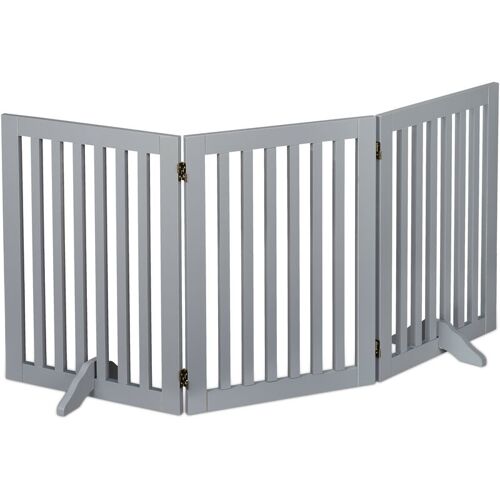 Relaxdays - Barrière De Sécurité, Pliable, Non Fixe, 70 Cm De Haut, Hxl : 70 X 154 Cm, Avec Pieds, Pour Chiens, Grise