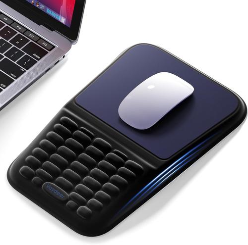 Repose-Poignet Ergonomique ¿ Support En Mousse À Mémoire, Tapis De Souris Ergonomique, Base Antidérapante Pour Pc Portable, Soulage La Fatigue, Accessoire Bureau & Gaming (Noir&Bleu)