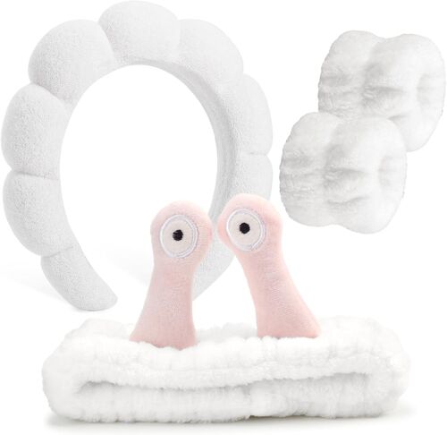 Bandeau Spa Pour Le Lavage Du Visage Set De Poignets Éponge Doux Bandeaux En Tissu Éponge Pour Le Maquillage Et Les Soins De La Peau Bandeau Antidérapant Pour Femmes 4 Pièces 