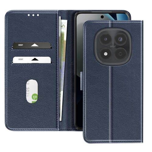 Étui Portefeuille Xiaomi Redmi Note 15 Pro 4G Série Chesterfield Fonction Stand Bleu nuit