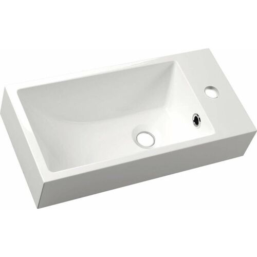 Sapho - Small - Lavabo Ariana 50x10x25 Cm, Robinet à Droite, Blanc Sm016