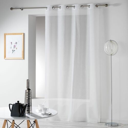 Ac-deco - Panneau A Oeillets 140 X 280 Cm Etamine Crash Telma Blanc