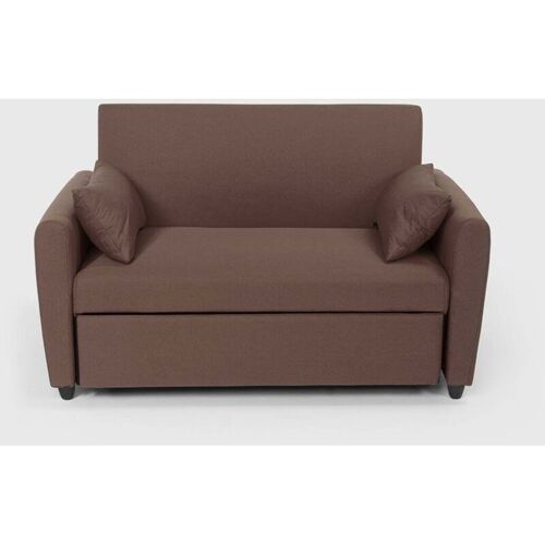 Canapé Convertible 2 Places Clic Clac Design Moderne En Tissu Porto Rico - Marron