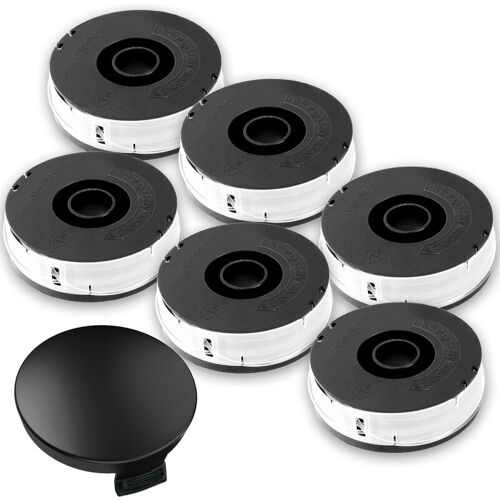 Fixedbyu - Set 6 Bobina + 1 Cappuccio/coperchio Florabest Frt 450 B2 Ian 79161 Di Ricambio