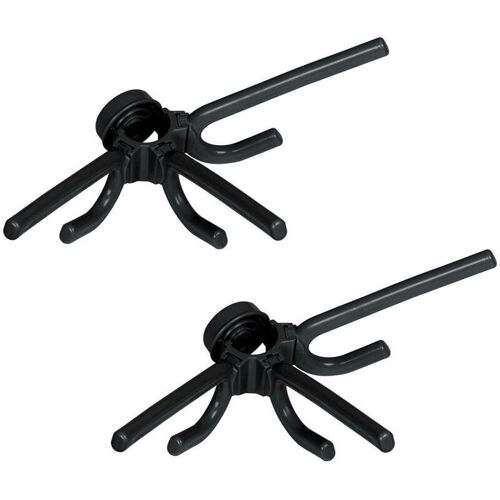 Triple Crochet Herkules, Lot De 2, Patères Adaptées Au Système Télescopique, Plastique Solide Avec 3 Crochets Chacun, Idéal Pour Chapeaux, écharpes Ou Vestes, (lxhxp) : 29 X 12,5 X 15 Cm, Noir - Wenko