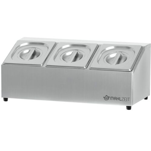 Bac À Ingrédients, Acier Inoxydable 3 X 1/6 Gn Bacs Pour Catering, Pieds En Caoutchouc - Mahlzeit