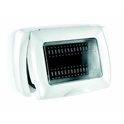 Elettrocanali - Plaque My Life Box System Pour Extérieur Autoportante Avec Porte Pour Appareils My Life 3 Modules Blancs