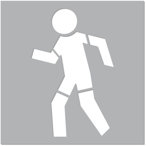 Signaletique.biz France - Pochoir Piéton (w0114). Pochoir Voie Piétonne. Taille Au Choix. Pvc Expansé 5mm. Marquage Au Sol Piéton - 800 X 800 Mm