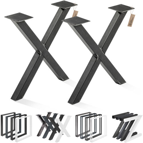 Lamo Manufaktur - Pieds Pour Table Basse, Modèle : Mark Profil 40x40 Mm Taille 30x43 Cm (l X H) Acier Brut 2 Pièces Lts-03-f-aa-0000