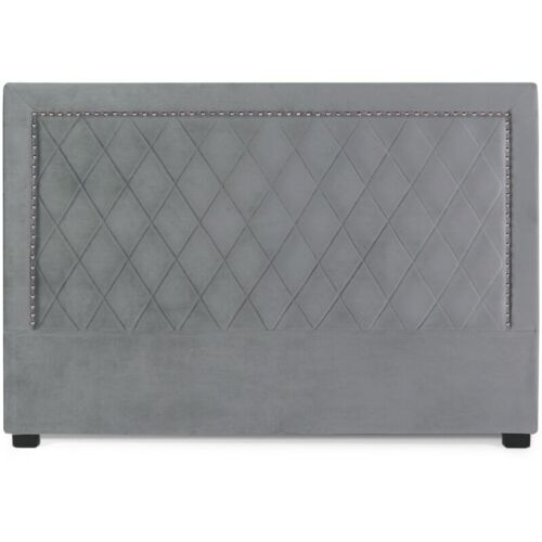 Tête de lit en velours gris argent 180cm