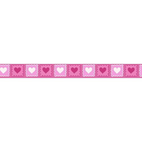 A.s.creations - Frise Murale Enfant Rose Frise Papier Peint Pour Chambre Enfant Motif Coeur Frise Tapisserie Rose Idéale Chambre Fille - Rose, Blanc
