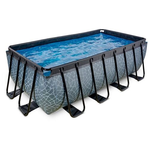 EXIT Piscine Stone 400x200x122cm avec pompe filtrante - grise