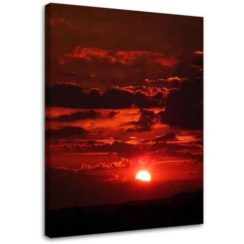 Tableau Sur Toile Coucher De Soleil Rouge Nature 40x60