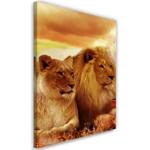 Tableau Sur Toile Lions Animaux Afrique 40x60