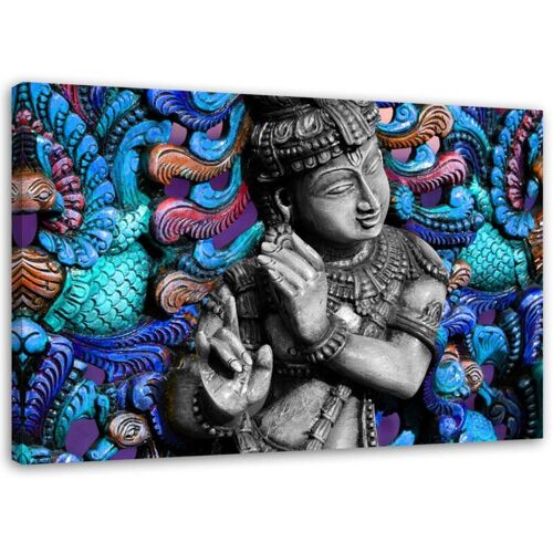 Tableau Sur Toile Bouddha Coloré Fond 60x40