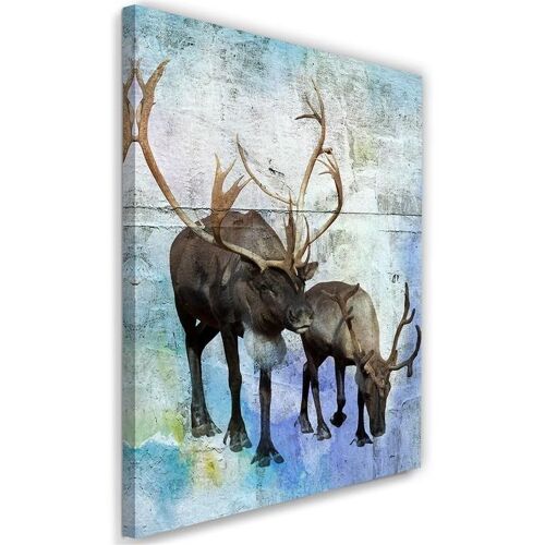 Tableau Décoratif Cerfs Rennes Animaux 40x60