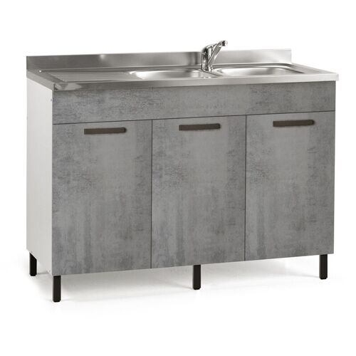 Vier De Cuisine Gris Béton Avec 3 Portes Réversibles Cm 120x50xh 85