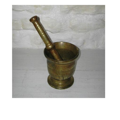 JOLI MORTIER BRONZE MODERNISTE et son Pilon sans marque visible déco