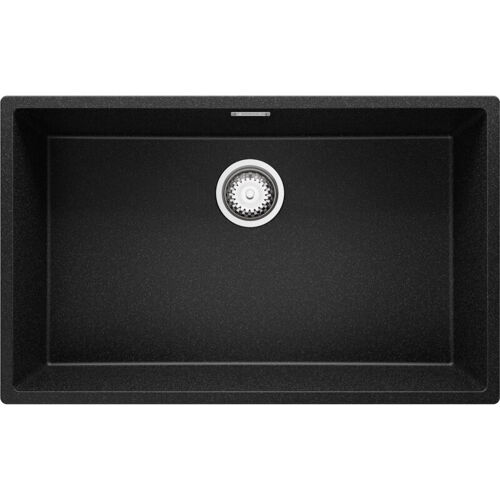 Primagran Evier Sous Plan 76x47cm, Evier En Granit 1 Bac + Kit De Vidage, évier Au Meuble 80cm - London, Graphite