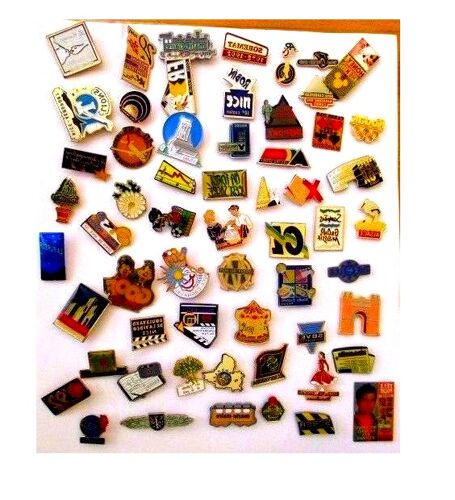 Pins 50 Broches Publicitaire Collection Variee Couleurs Theme Differents Vintage Retro Personnalise