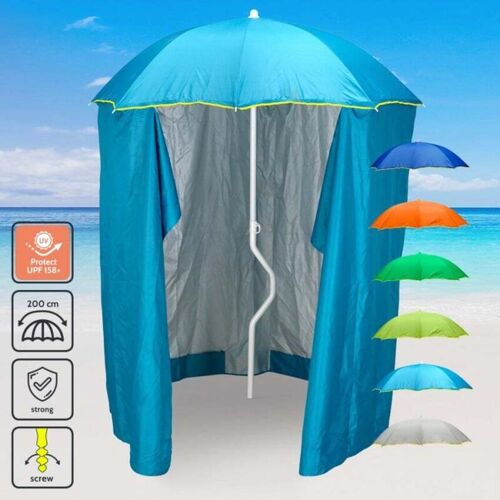 Parasol De Plage Léger Visser Tente Protection Uv Girafacile 200 Cm Zeus - Turquoise