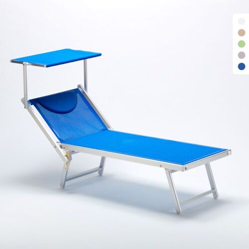 Bain De Soleil De Jardin Transat Professionnel En Aluminium Piscine Italia - Bleu