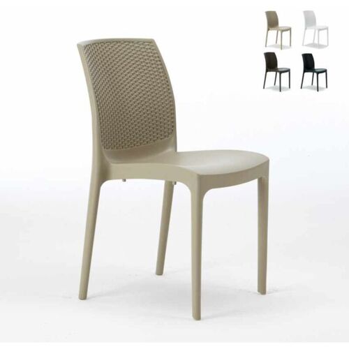 Chaise De Jardin Poly-Rotin Café Bar Glaciers Empilable Boheme Grand Soleil - Beige