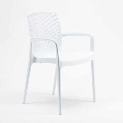 Chaises De Jardin Boheme Grand Soleil Bar Avec Accoudoirs Poly-Rotin - Blanc