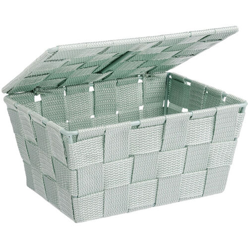 Panier De Rangement Salle De Bain Avec Couvercle Adria, Petite Boite De Rangement, Polypropylène, 19x14x10 Cm, Blanc - Wenko