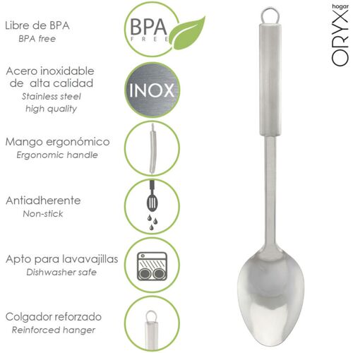 Cuillère De Service De Cuisine En Acier Inoxydable 7 X 30,5 (Alt.) Cm.