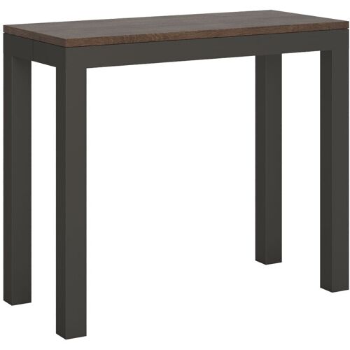 Console Extensible 90x40/196 Cm Everyday Small Evolution Noyer Structure Anthracite