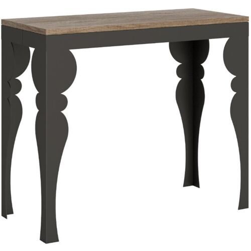 Console Extensible 90x40/196 Cm Paxon Small Evolution Chêne Nature Structure Anthracite