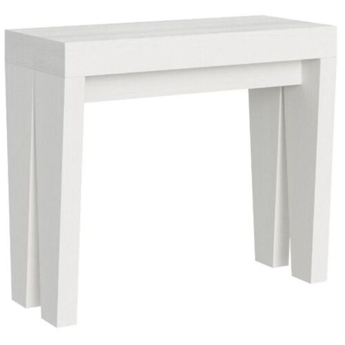 Console Extensible 90x40/300 Cm Spimbo Frêne Blanc