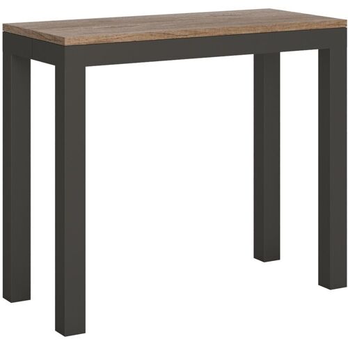 Console Extensible 90x40/196 Cm Everyday Small Evolution Chêne Nature Structure Anthracite